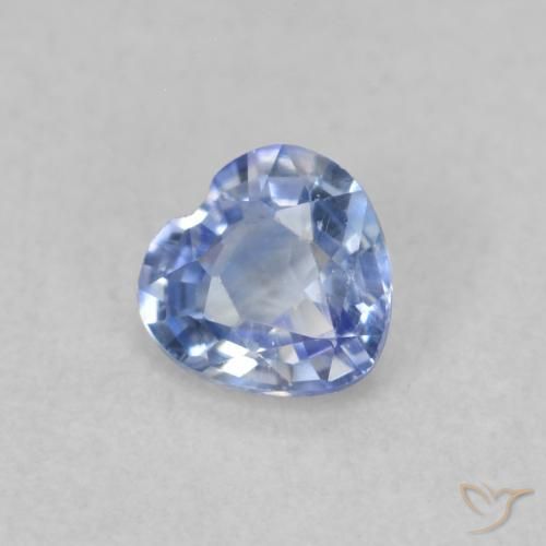 Zaffiro Blu pastello naturale da 0.41 ct, Cuore, VS