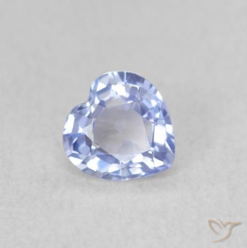 Zaffiro Blu pastello naturale da 0.37 ct, Cuore, VS