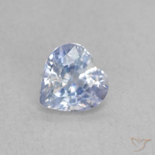 0.42ct Naturale Bianco bluastro Zaffiro, Cuore, VS
