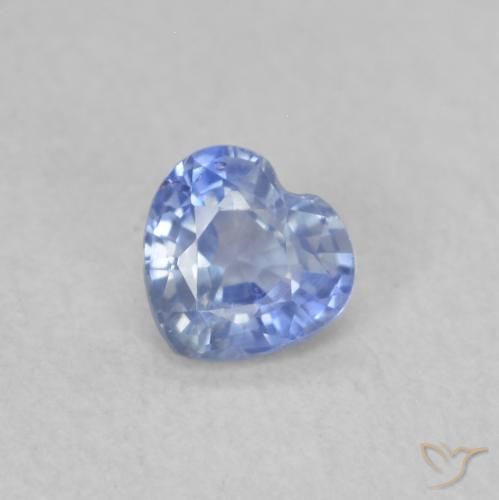 0.36ct Naturale Blu pastello Zaffiro, Cuore, VS