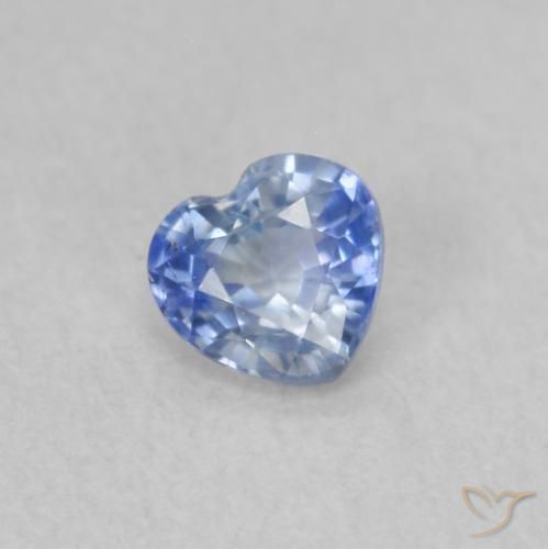 Zaffiro Blu pastello naturale da 0.36 ct, Cuore, VS