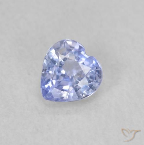 0.38ct Naturale Blu pastello Zaffiro, Cuore, VS