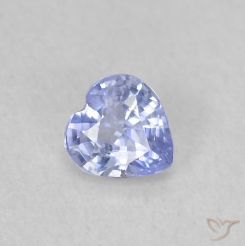 Zaffiro Blu pastello naturale da 0.38 ct, Cuore, VS