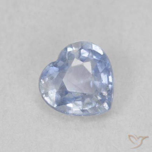 0.50ct Naturale Celeste chiaro Zaffiro, Cuore, VS