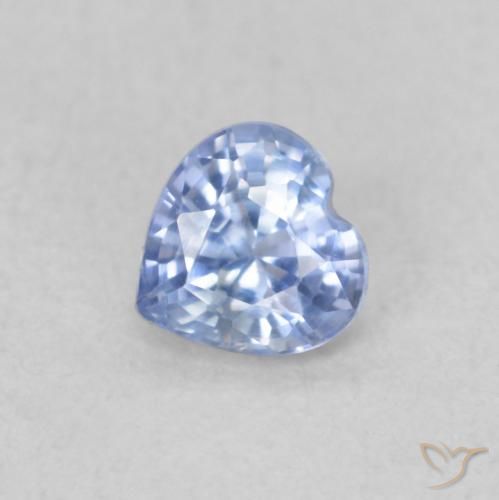 0.36ct Naturale Blu pastello Zaffiro, Cuore, VVS-VS