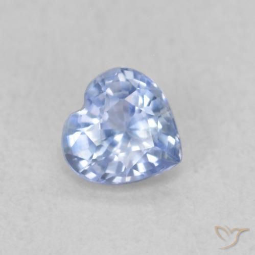 Zaffiro Blu pastello naturale da 0.36 ct, Cuore, VVS-VS