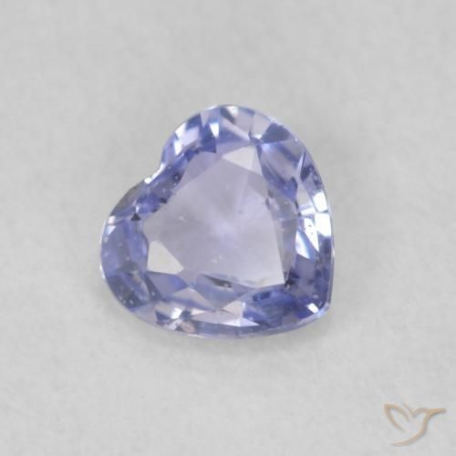 Zaffiro Blu pastello naturale da 0.37 ct, Cuore, VS