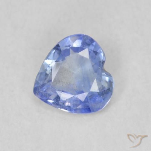 0.32ct Naturale Blu pastello Zaffiro, Cuore, VS