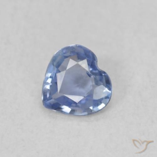 0.22ct Naturale Blu violaceo chiaro Zaffiro, Cuore, VS