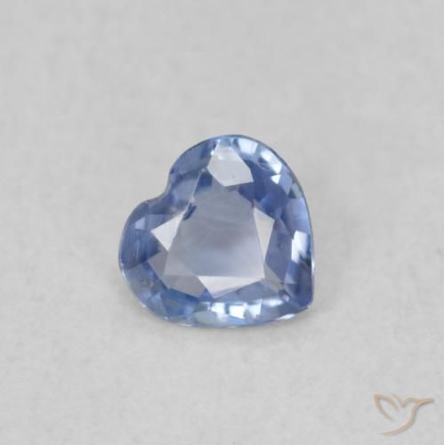 Zaffiro Blu violaceo chiaro naturale da 0.22 ct, Cuore, VS