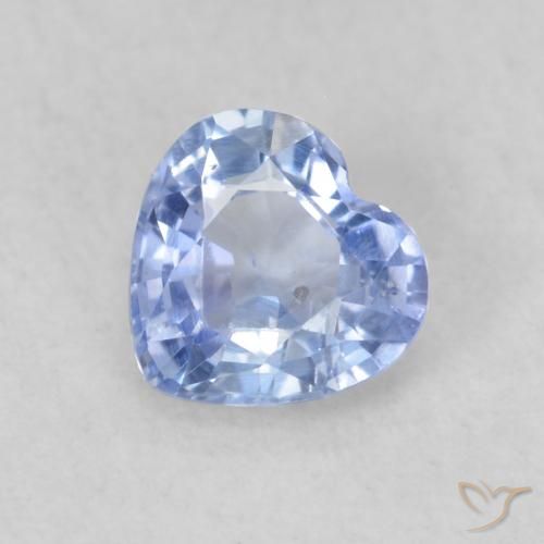 0.49ct Naturale Blu pastello Zaffiro, Cuore, VS