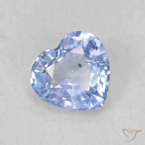 Zaffiro Blu pastello naturale da 0.49 ct, Cuore, VS