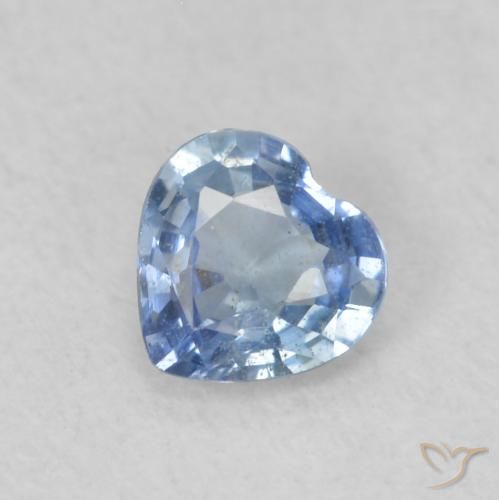 0.38ct Naturale Blu pastello Zaffiro, Cuore, VS