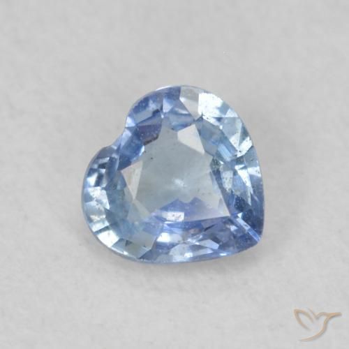 Zaffiro Blu pastello naturale da 0.38 ct, Cuore, VS