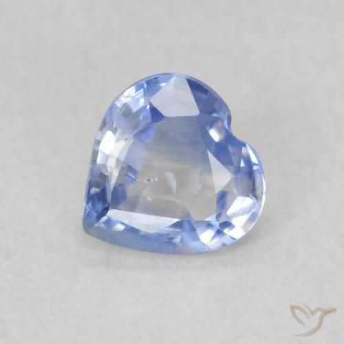0.38ct Naturale Blu pastello Zaffiro, Cuore, VS
