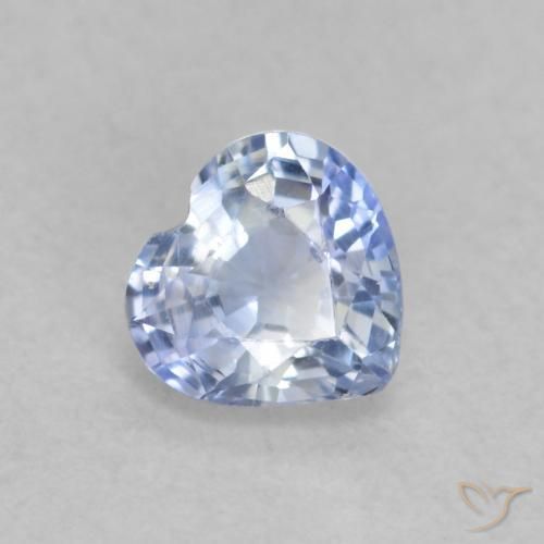 Zaffiro Blu pastello naturale da 0.44 ct, Cuore, VVS-VS