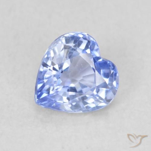 0.47ct Naturale Blu pastello Zaffiro, Cuore, VVS-VS