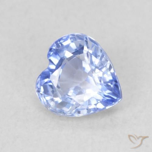 Zaffiro Blu pastello naturale da 0.47 ct, Cuore, VVS-VS