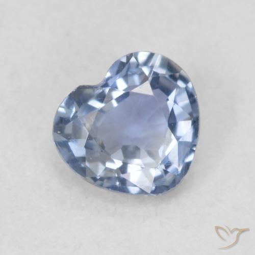 0.42ct Naturale Viola blu chiaro Zaffiro, Cuore, VVS-VS