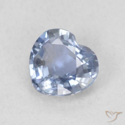 Zaffiro Viola blu chiaro naturale da 0.42 ct, Cuore, VVS-VS