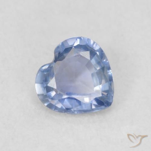 Zaffiro Blu violaceo chiaro naturale da 0.32 ct, Cuore, VVS-VS