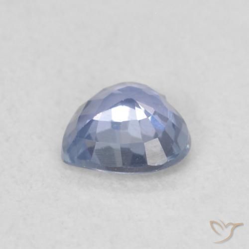 Zaffiro Blu violaceo chiaro naturale da 0.32 ct, Cuore, VVS-VS