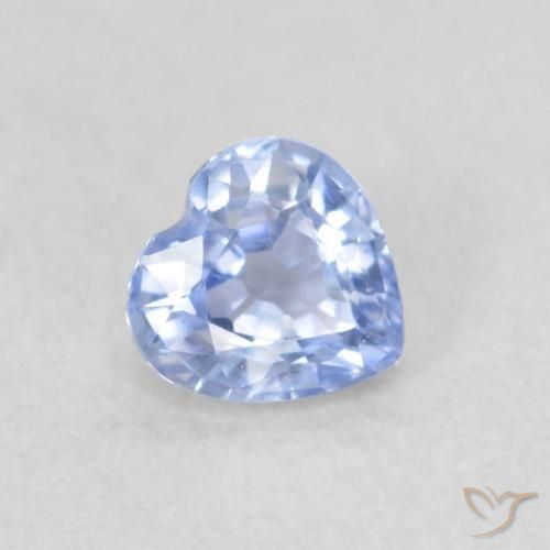 Zaffiro Blu pastello naturale da 0.35 ct, Cuore, VVS-VS