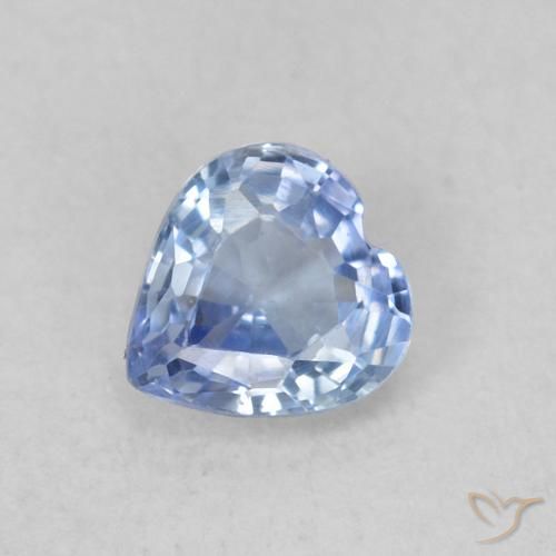 Zaffiro Blu violaceo chiaro naturale da 0.35 ct, Cuore, VVS-VS