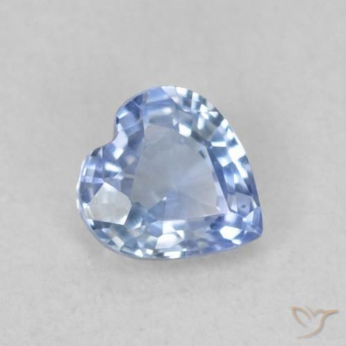 Zaffiro Blu violaceo chiaro naturale da 0.35 ct, Cuore, VVS-VS