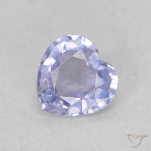 0.38ct Naturale Blu violaceo chiaro Zaffiro, Cuore, VS