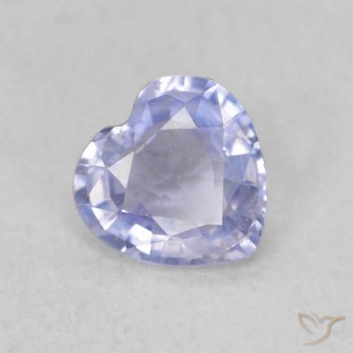 Zaffiro Blu violaceo chiaro naturale da 0.38 ct, Cuore, VS