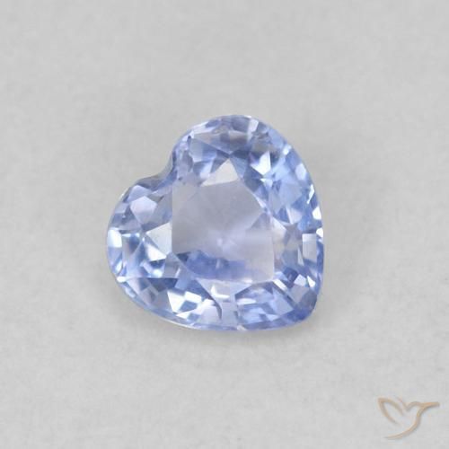 0.30ct Naturale Blu pastello Zaffiro, Cuore, VS