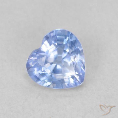 Zaffiro Blu violaceo chiaro naturale da 0.35 ct, Cuore, VS