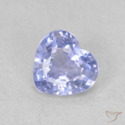 0.39ct Naturale Blu violaceo chiaro Zaffiro, Cuore, VS