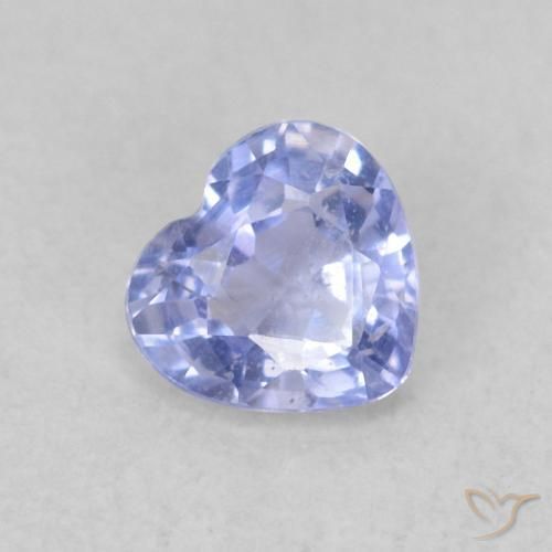 Zaffiro Blu violaceo chiaro naturale da 0.39 ct, Cuore, VS
