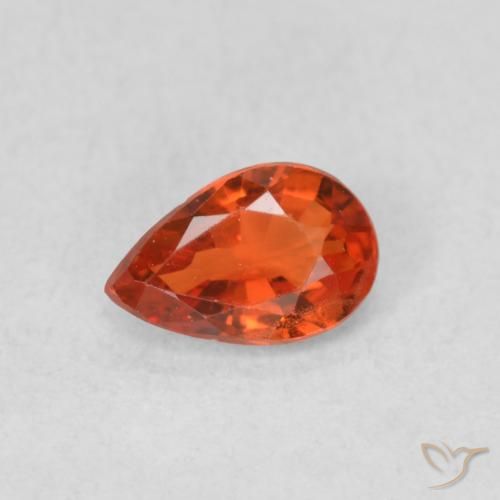 0.48ct Naturale Arancione rossastra Zaffiro, Forma a pera, VS