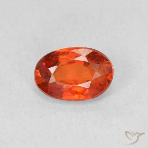0.62ct Naturale Arancio caldo Zaffiro, Ovale, VS
