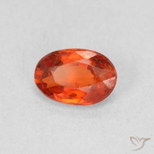 Zaffiro Arancio caldo naturale da 0.62 ct, Ovale, VS