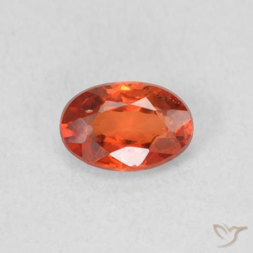 0.56ct Naturale Arancio caldo Zaffiro, Ovale, VS