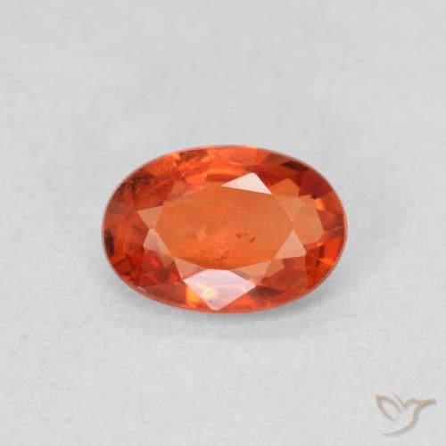 0.58ct Naturale Arancia Fuoco Zaffiro, Ovale, VS