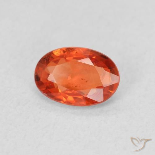 Zaffiro Arancia Fuoco naturale da 0.58 ct, Ovale, VS