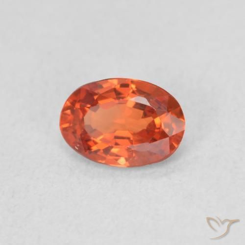 Zaffiro Arancio caldo naturale da 0.51 ct, Ovale, VVS-VS