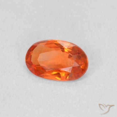 Zaffiro Arancia Fuoco naturale da 0.48 ct, Ovale, VVS-VS