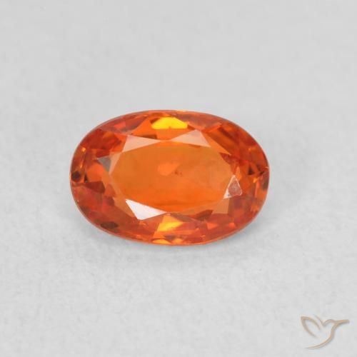 0.64ct Naturale Arancio Medio Zaffiro, Ovale, VS