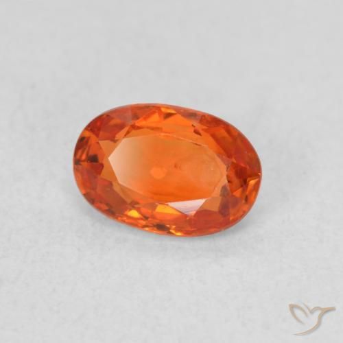 Zaffiro Arancio Medio naturale da 0.64 ct, Ovale, VS