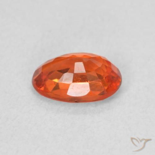 Zaffiro Arancia Fuoco naturale da 0.70 ct, Ovale, VVS-VS