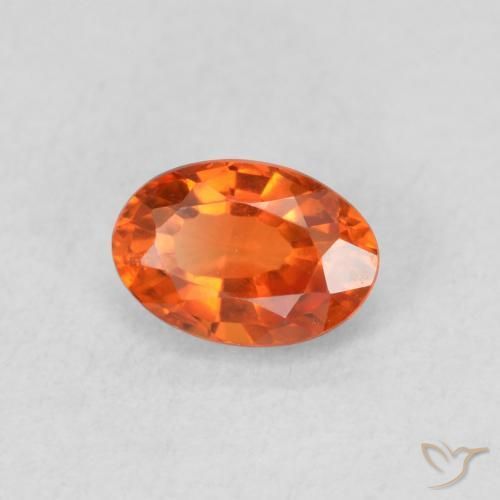 Zaffiro Arancia Fuoco naturale da 0.63 ct, Ovale, VS