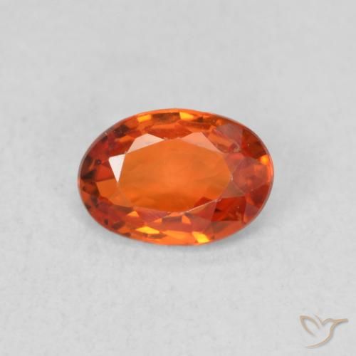 0.57ct Naturale Arancio caldo Zaffiro, Ovale, VS