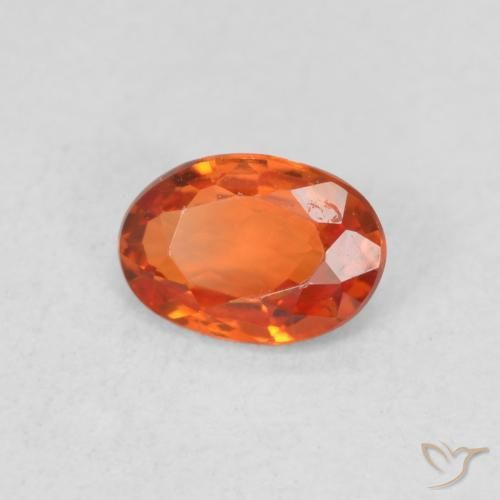 Zaffiro Arancio caldo naturale da 0.57 ct, Ovale, VS