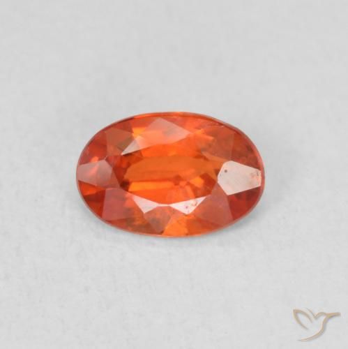 0.52ct Naturale Arancia Fuoco Zaffiro, Ovale, VS